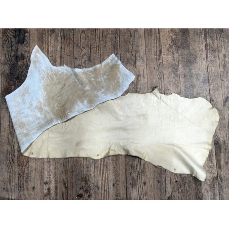 Flanc de vache – Cuir crème – Tannage minéral – Souple & élastique - 2ᵉ choix - Cuir en Stock