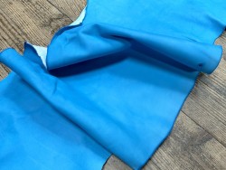 Flanc de vache – Cuir bleu cyan – Tannage minéral – Souple & élastique - 2ᵉ choix - Cuir en Stock