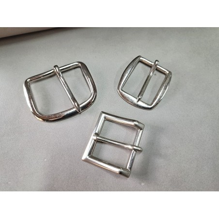 LOT de 3 boucles de ceinture - C - Nickelé - 25mm / 40mm