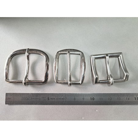 LOT de 3 boucles de ceinture - C - Nickelé - 25mm / 40mm