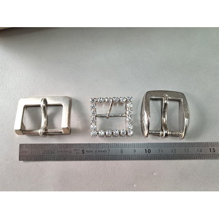 LOT de 3 boucles de ceinture - G - Nickelé - 20mm / 25mm / 30mm