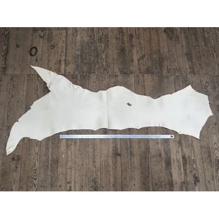 Flanc de vache naturel – Cuir bovin tannage écologique à l’alun – Souple & fin (2ᵉ choix) - Cuir en Stock