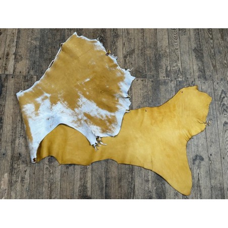 Flanc de vache – Cuir couleur miel – Tannage minéral – Souple & élastique - 2ᵉ choix - Cuir en Stock
