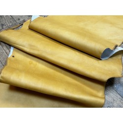 Flanc de vache – Cuir couleur miel – Tannage minéral – Souple & élastique - 2ᵉ choix - Cuir en Stock