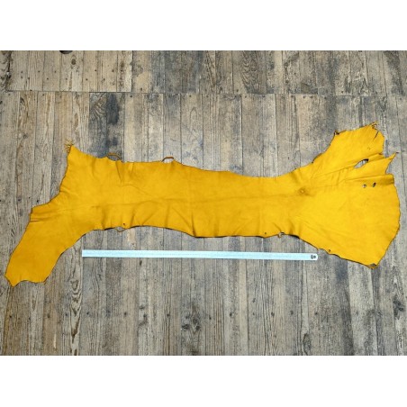 Flanc de vache – Cuir jaune moutarde – Tannage minéral – Souple & élastique - 2ᵉ choix - Cuir en Stock