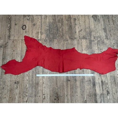 Flanc de vache – Cuir ROUGE MAT – Tannage minéral – Souple & élastique - 2ᵉ choix - Cuir en Stock