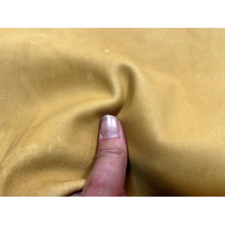 Flanc de vache – Cuir PAILLE MAT – Tannage minéral – Souple & élastique - 2ᵉ choix - Cuir en Stock