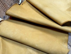 Flanc de vache – Cuir PAILLE MAT – Tannage minéral – Souple & élastique - 2ᵉ choix - Cuir en Stock