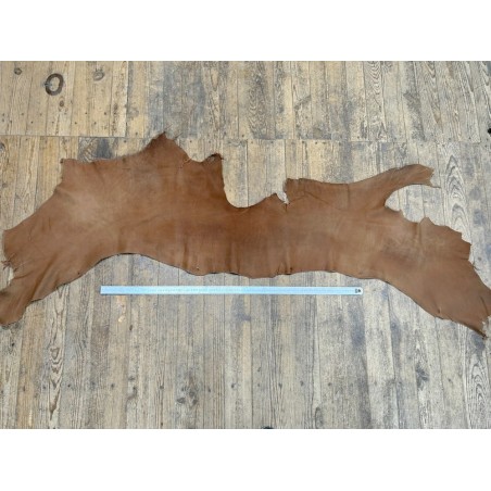Flanc de vache – Cuir NOISETTE MAT – Tannage minéral – Souple & élastique - 2ᵉ choix - Cuir en Stock