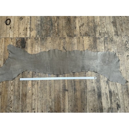 Flanc de vache – Cuir NUBUCK TAUPE – Tannage minéral – Souple & élastique - 2ᵉ choix - Cuir en Stock