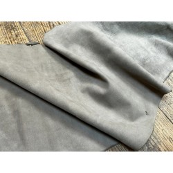 Flanc de vache – Cuir NUBUCK TAUPE – Tannage minéral – Souple & élastique - 2ᵉ choix - Cuir en Stock
