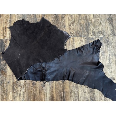 Flanc de vache – Cuir bovin finition lustrée satinée – Souple & élégant (2ᵉ choix léger) MARRON CHOCO - Cuir en Stock