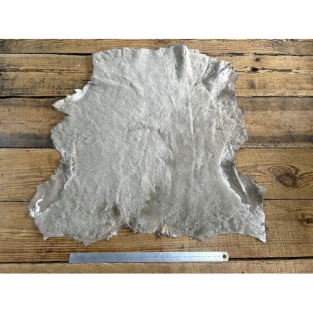 Peau de mouton lainé DOUBLE FACE TAUPE - Cuir en Stock