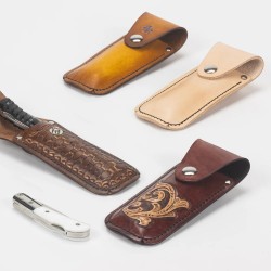 Kit étui pour couteau pliant en cuir – Prêt à coudre, personnaliser & riveter - Cuir en Stock