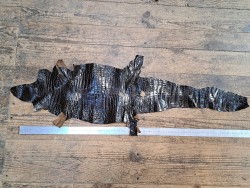 Peau de cuir de crocodile véritable - Marron - Cuir en Stock