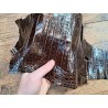 Peau de cuir de crocodile véritable - Chocolat - Cuir en Stock