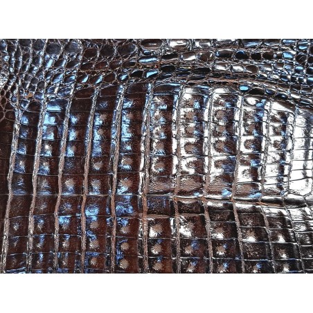 Peau de cuir de crocodile véritable - Café - Cuir en Stock
