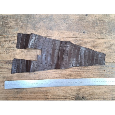 Queue de crocodile - Marron mat - Cuir en Stock