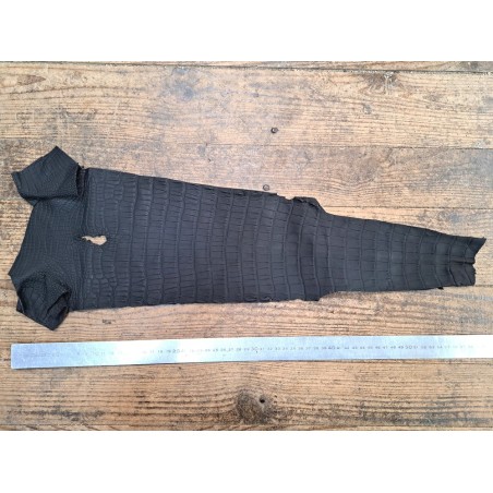 Queue de crocodile - Noir carbone - Cuir en Stock