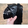 Lot de 3 morceaux de cuir de crocodile - Noir - Cuir en Stock