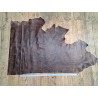 Demi peau de cuir de veau grain crocodile effet vieilli - Marron - A