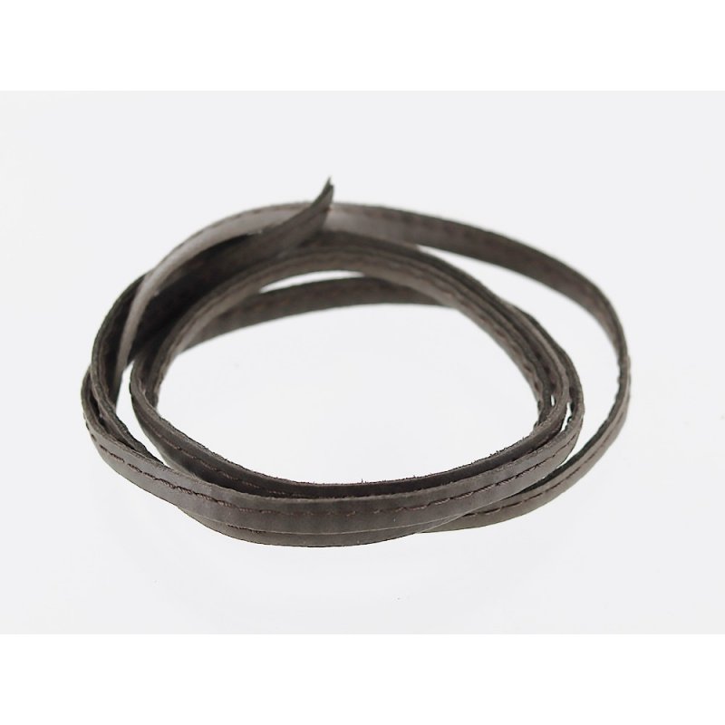 lanière lacet sangle en cuir brun marron surpiqué cuir en stock lanière lacet sangle en cuir brun marron surpiqué cuir en stock
