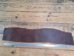 Bande de collet tannage végétal grainée - Châtaigne - Cuir en Stock