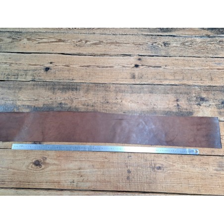 Bande de collet de vache végétal - Café - Cuir en Stock