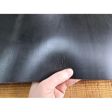 Bande de collet tannage végétal lisse - Noir/Bordeaux