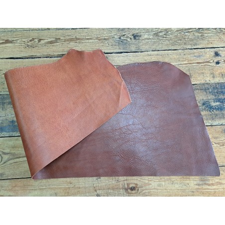 Morceau de collet tannage végétal grainé - Auburn - Cuirenstock