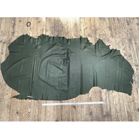 Bande de cuir de vache vert forêt – 200 × 70 cm – Cuir fin 0,8/0,9 mm - Cuir en Stock