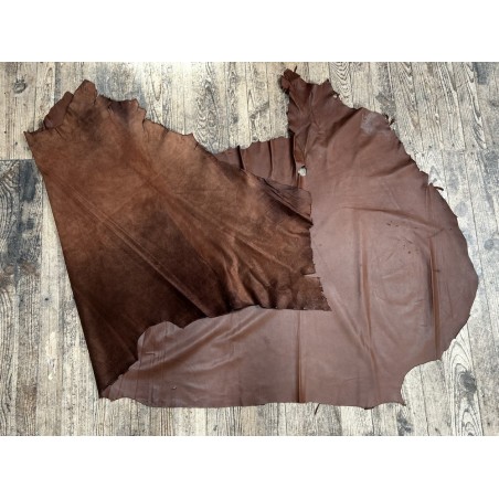 Bande de cuir de vache BRUN NOISETTE – 200 × 70 cm – Cuir fin 0,8/0,9 mm - Cuir en Stock