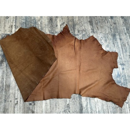 Bande de cuir de vache BRUN GOLD – 200 × 70 cm – Cuir fin 0,8/0,9 mm - Cuir en Stock