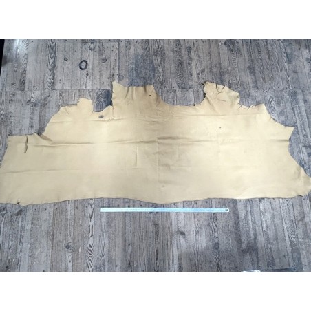 Bande de cuir de vache BEIGE MAT – 200 × 70 cm – Cuir fin 0,8/0,9 mm - Cuir en Stock