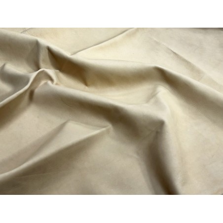 Bande de cuir de vache BEIGE MAT – 200 × 70 cm – Cuir fin 0,8/0,9 mm - Cuir en Stock