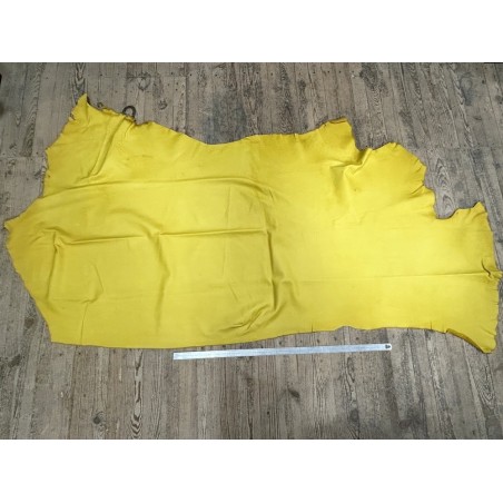 Bande de cuir de vache JAUNE CANARIS – 200 × 70 cm – Cuir fin 0,8/0,9 mm - Cuir en Stock