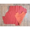 Morceau de cuir de taurillon - gros grain - orange potimarron - cuirenstock