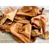 Chutes de cuir de vache brun orangé - maroquinerie - Cuir en Stock