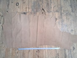 Bande de cuir de vachette grainée nubuck - Lin - Cuir en Stock