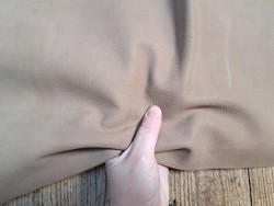 Bande de cuir de vachette grainée nubuck - Lin - Cuir en Stock