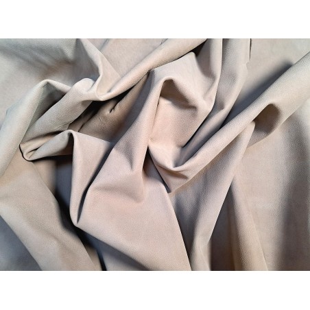 Bande de cuir de vachette grainée nubuck - Lin - Cuir en Stock