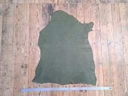 Chèvre nubuck ciré - Vert Fougère - Cuir en Stock