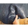 Peau de veau velours effet grain girafe - BLEU DENIM - Cuir en Stock