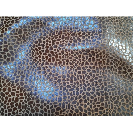 Peau de veau velours effet grain girafe - TAUPE - Cuir en Stock