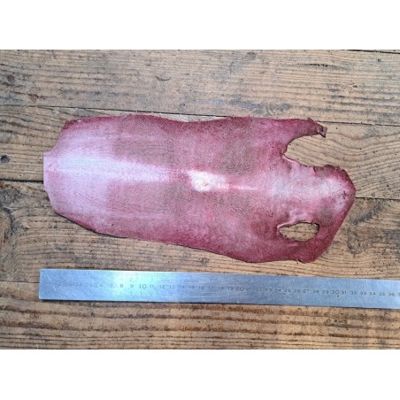 Peau de galuchat - perle centrale - cuir exotique - bordeaux - Cuir en Stock