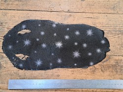 Peau unique de galuchat - N°8 - Etoiles Noir/argent - Cuir en Stock