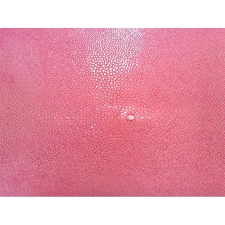 Peau de galuchat - perle centrale - cuir exotique - rose - Cuir en Stock