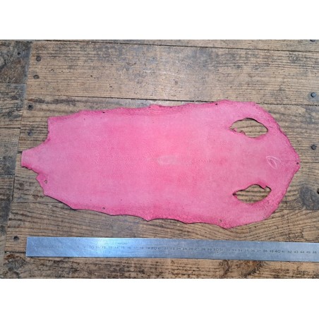 Peau de galuchat - perle centrale - cuir exotique - rose - Cuirenstock
