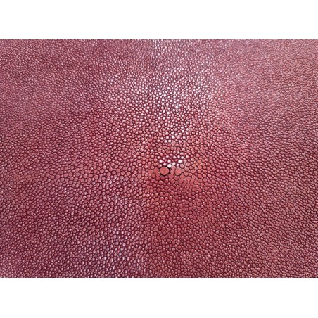 Peau de galuchat - perle centrale - cuir exotique - irisé pourpre  - Cuir en Stock