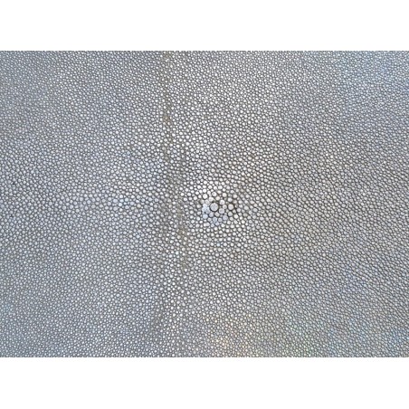 Peau de galuchat - perle centrale - cuir exotique - holographique argenté  - Cuir en Stock